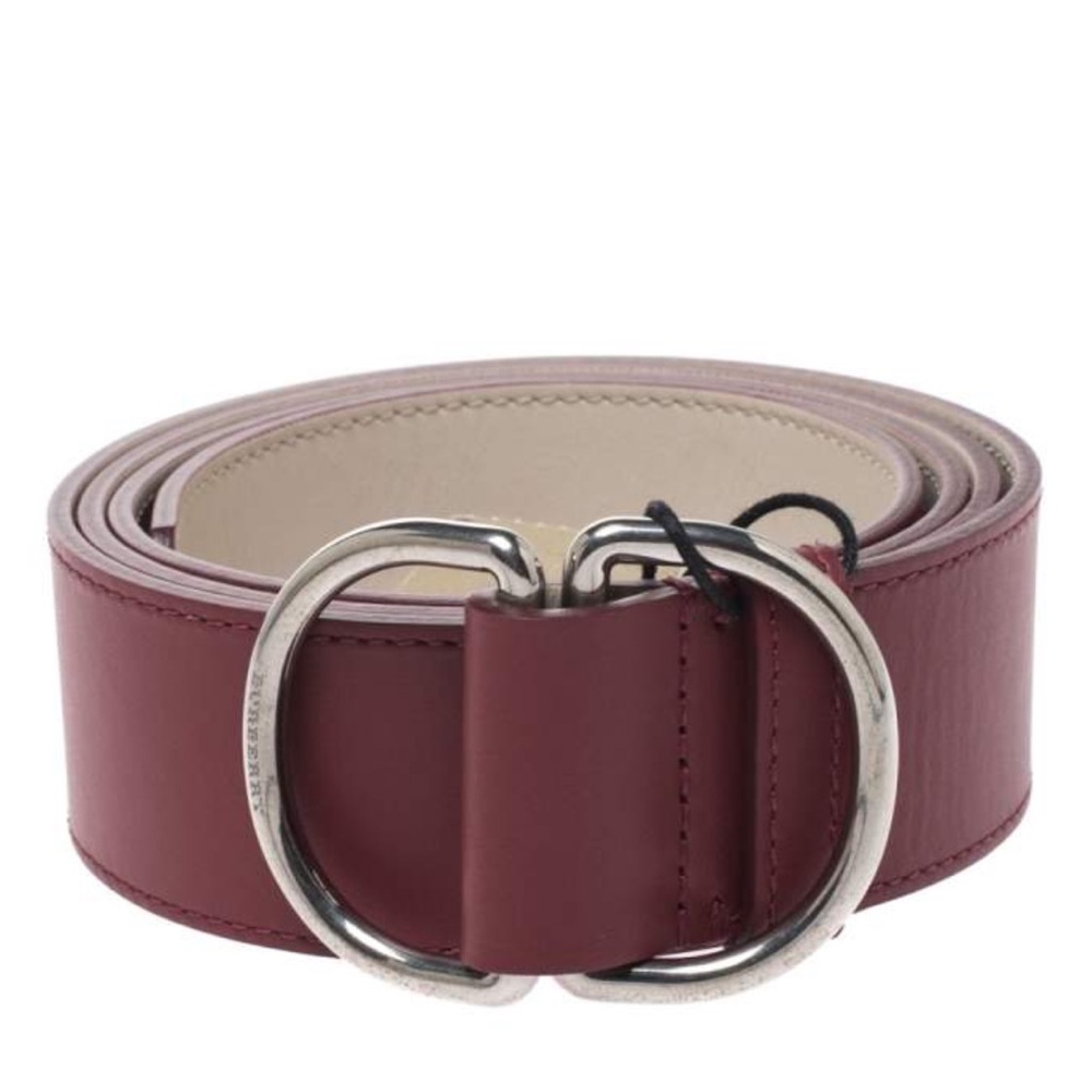 NWT D-Ring Burberry Crimson Leather Belt
